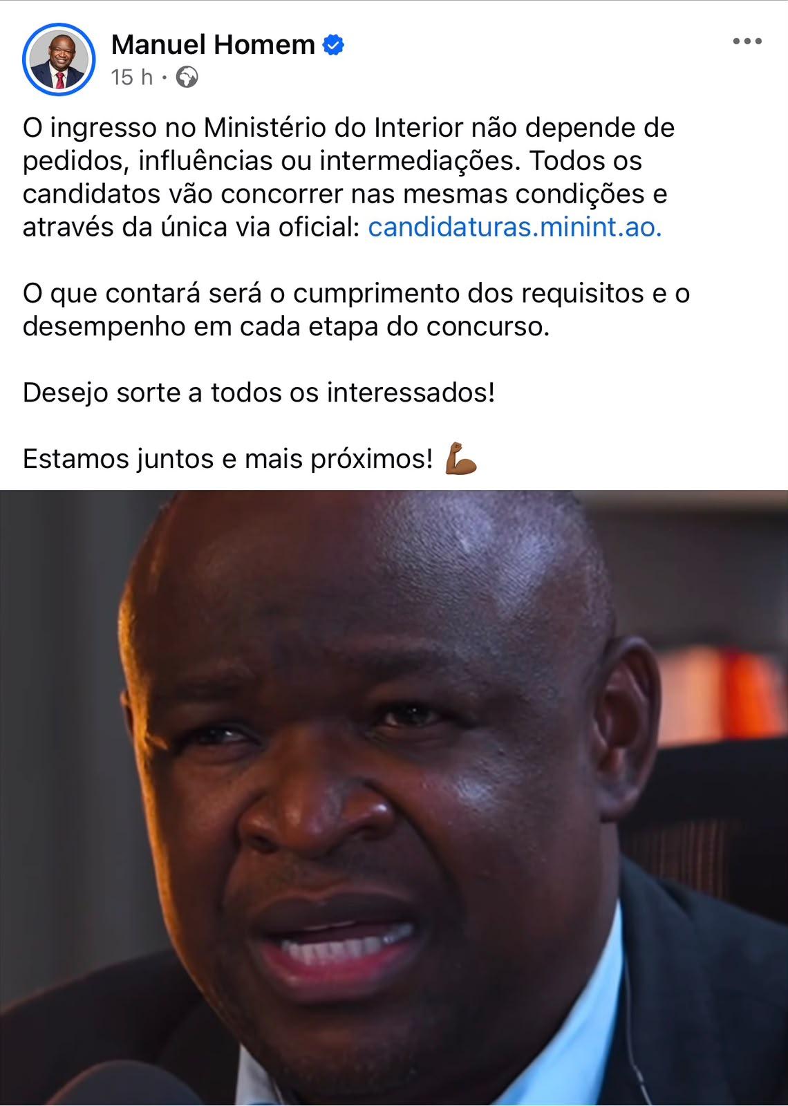 MANUEL HOMEM ACUSADO DE TRANSFORMAR PÁGINA PESSOAL EM CANAL OFICIAL DO MININT